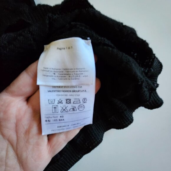 M Missoni Wool Blend Dress 40/S Black Signature Pattern LS V Neck Bar Clasp Midi - Picture 7 of 16